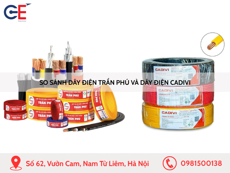 So sánh dây điện Trần Phú và dây điện Cadivi