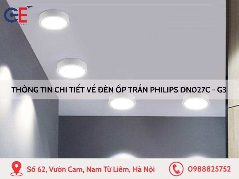 Thông tin chi tiết về đèn ốp trần Philips DN027C-G3