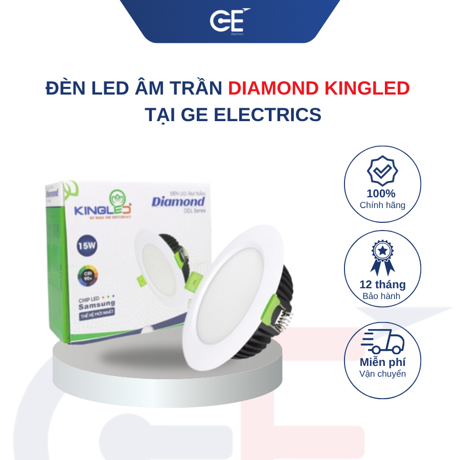 Tiết kiệm 80% điện năng với đèn âm trần Kingled Diamond