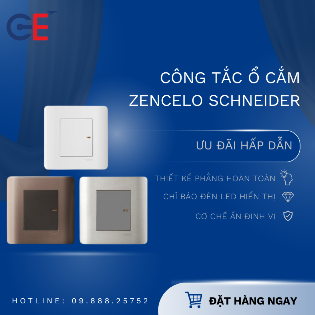 Tìm hiểu về dòng công tắc ổ cắm Zencelo Schneider