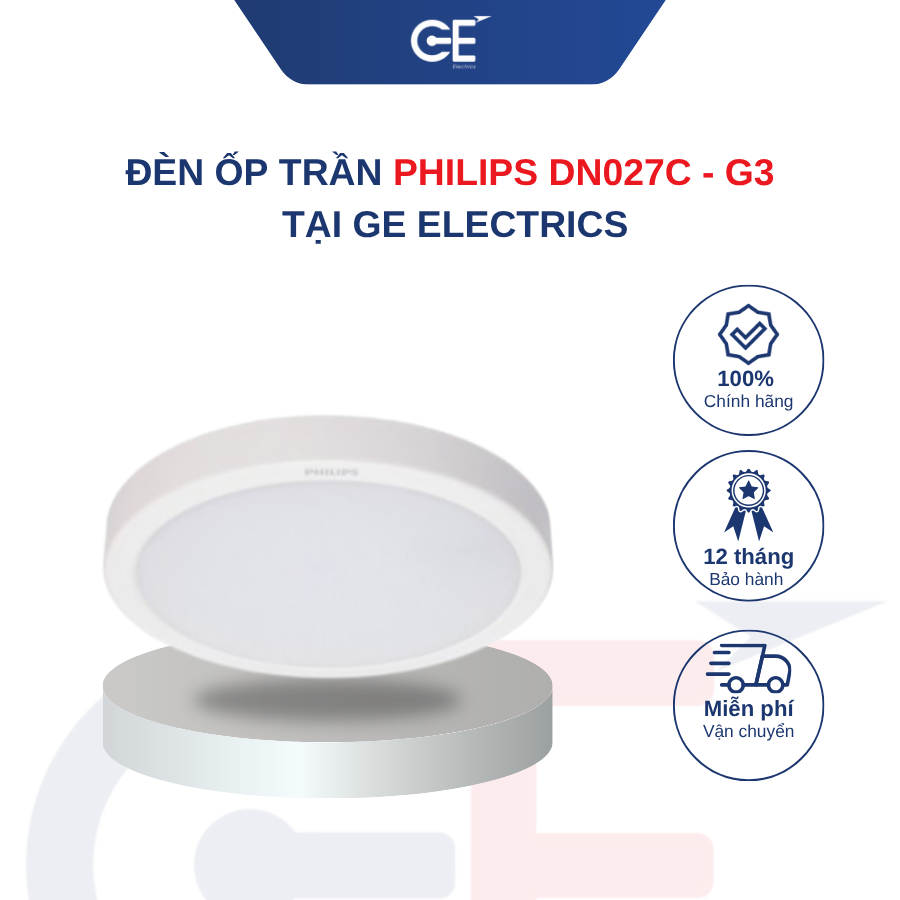 Tổng quan về đèn ốp trần Philips DN027C-G3