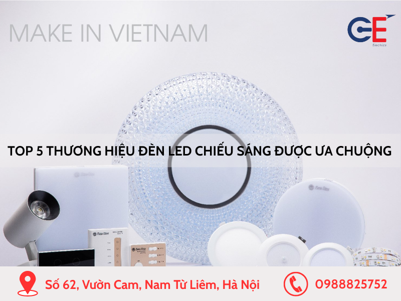 Top 5 thương hiệu đèn LED chiếu sáng được ưa chuộng trên thị trường