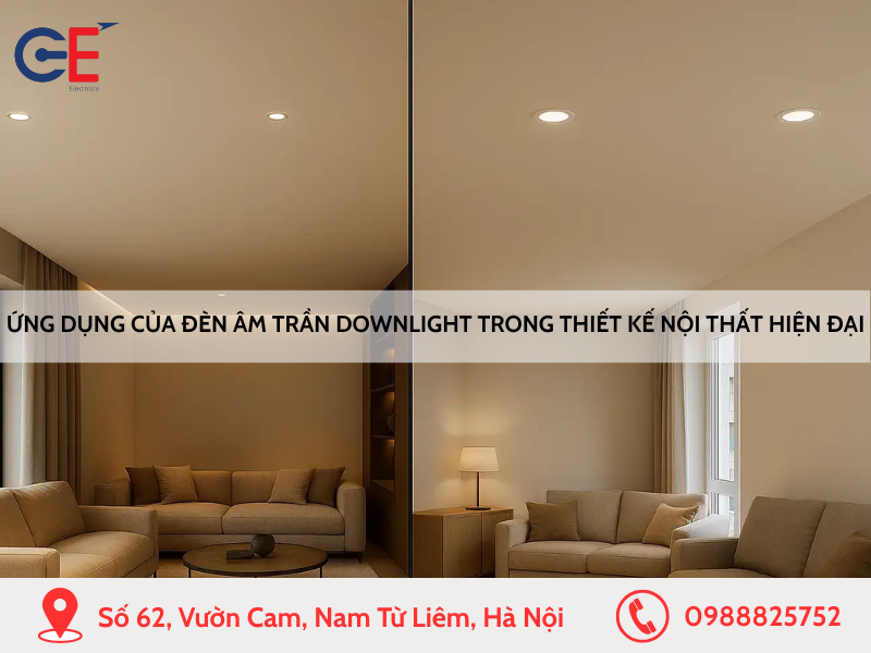 Ứng dụng đèn âm trần downlight trong thiết kế nội thất hiện đại