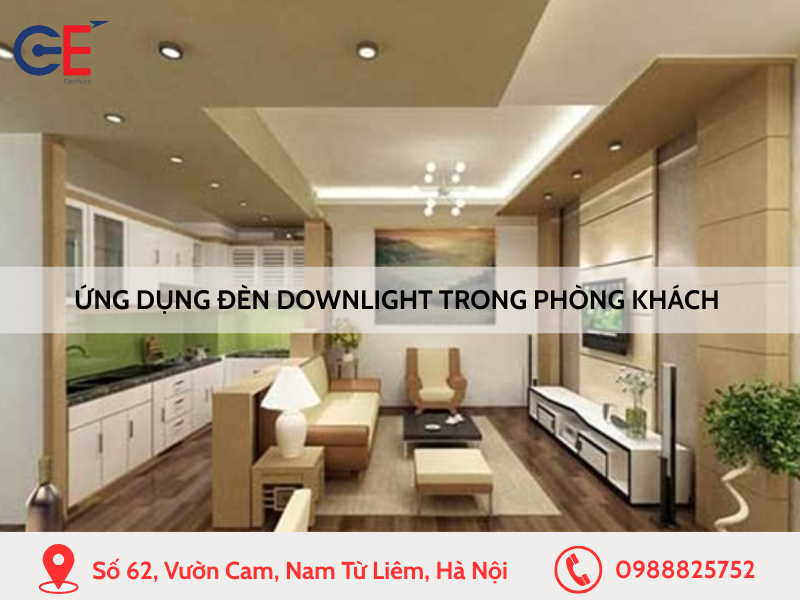 Ứng dụng đèn downlight trong phòng khách