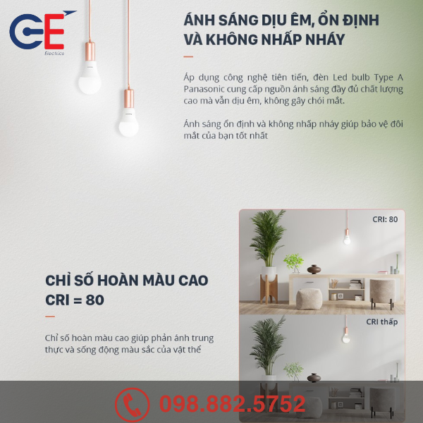 Ưu điểm của Đèn Led Basic Bulb Panasonic A2 3W