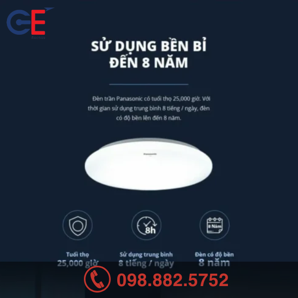 Ưu điểm của Đèn ốp trần tròn cảm biến và chống thấm IP44 Panasonic 18W