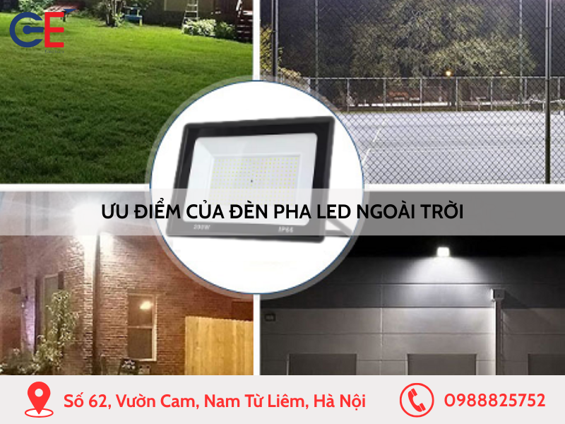 Ưu điểm của đèn pha LED ngoài trời