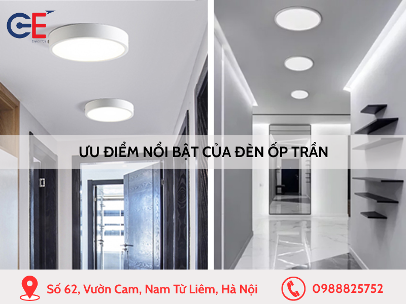 Ưu điểm nổi bật của đèn ốp trần