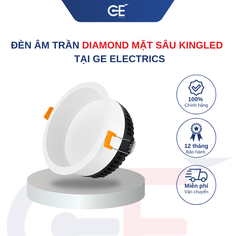Ưu điểm vượt trội của Đèn âm trần Diamond mặt sâu Kingled