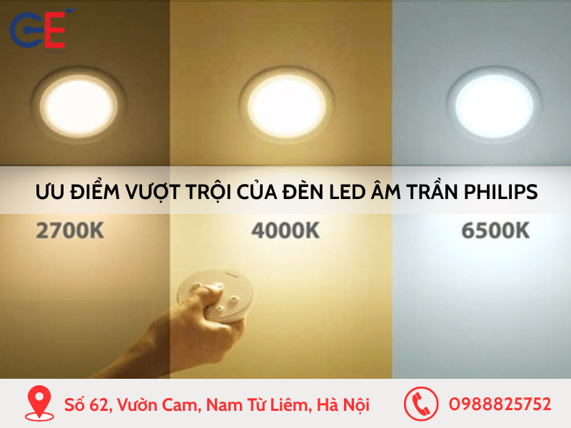 Ưu điểm vượt trội của đèn Led âm trần Philips
