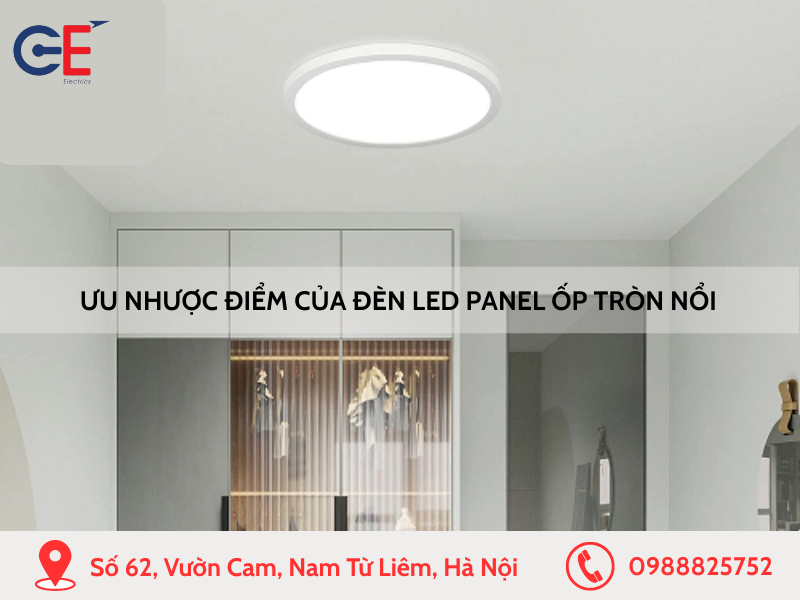 Ưu nhược điểm của đèn led panel tròn ốp nổi