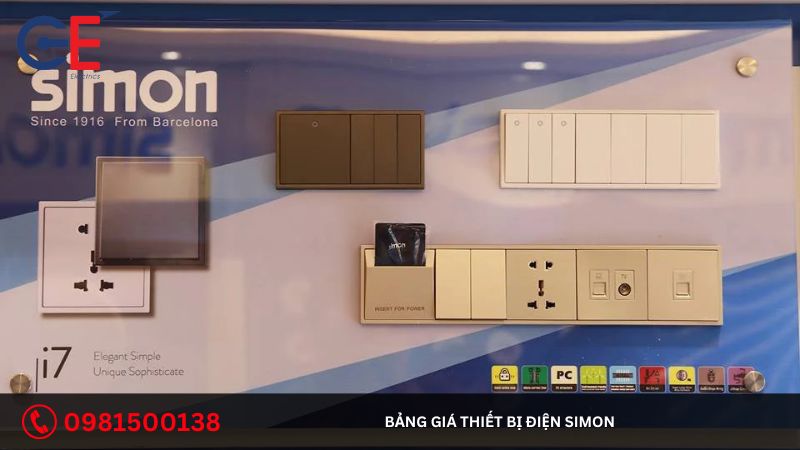 Bảng giá thiết bị điện Simon