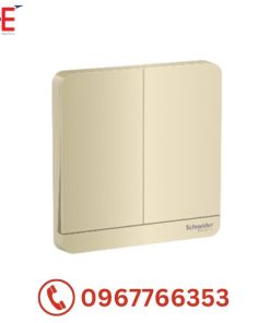 Bộ công tắc đôi 1 chiều Schneider màu vàng ánh kim