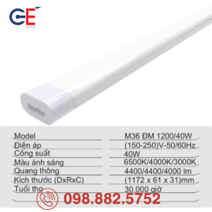 Bộ đèn LED Rạng Đông đổi màu M36 1200/40W vật liệu cao cấp