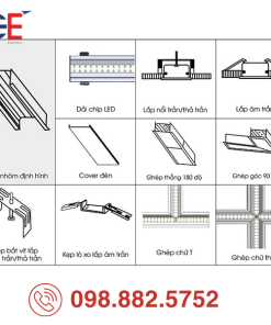 Bộ đèn LED Linear Rạng Đông LR01 1000/20W lắp đặt tiện lợi