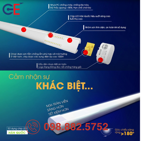 Bộ đèn LED Rạng Đông M36 1200/50W khác biệt so với các dòng khác 