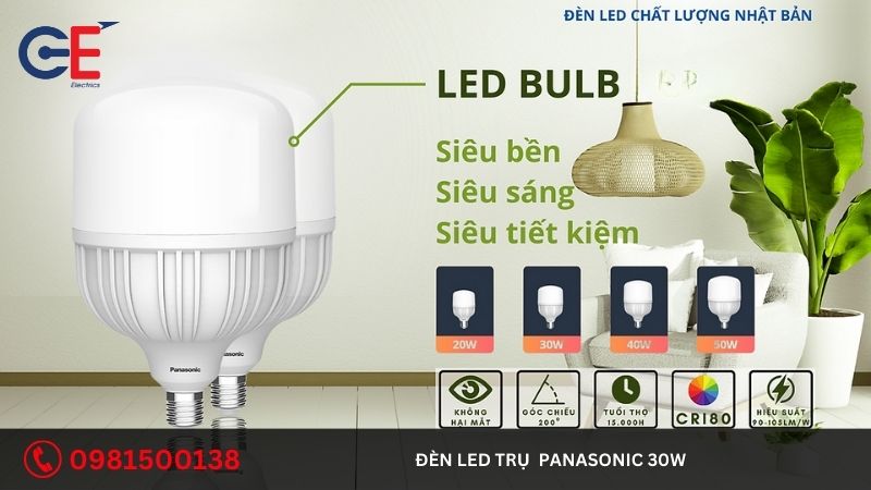 Các lưu ý khi sử dụng đèn Led trụ Panasonic 30W 