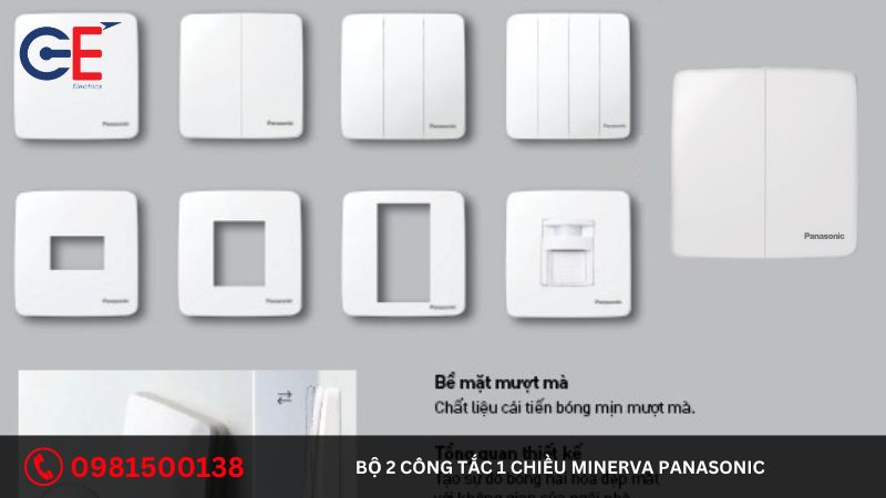 Cách lắp đặt bộ 2 công tắc 1 chiều Minerva Panasonic