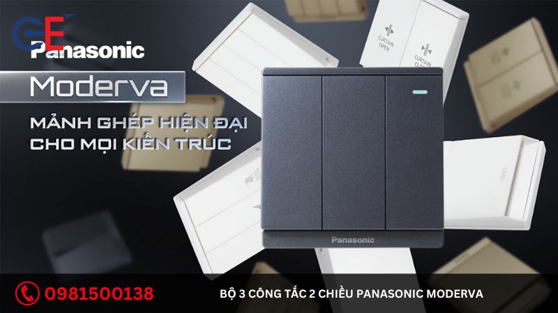 Cách lắp đặt bộ 3 công tắc 2 chiều Panasonic Moderva