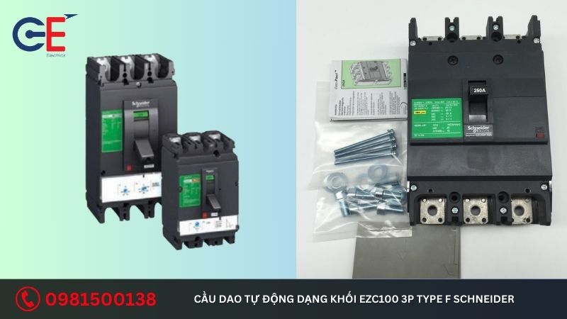 Cách lắp đặt cầu dao tự động dạng khối EZC100 3P Type F Schneider