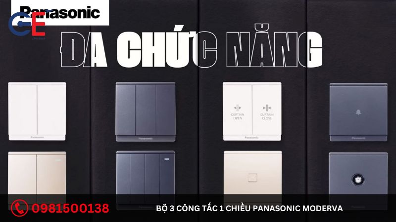 Cấu tạo của bộ 3 công tắc 1 chiều Panasonic Moderva