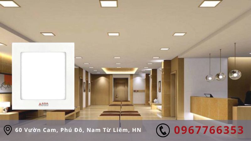 Cấu tạo của đèn âm trần vuông 9W Asia