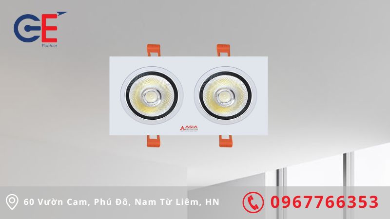 Cấu tạo của đèn ốp trần vuông chóa trắng 20W Asia