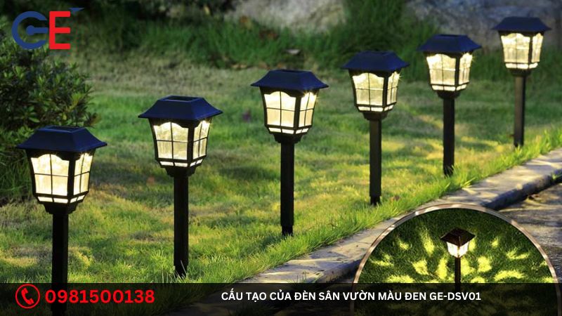 Cấu tạo của đèn sân vườn màu đen GE-DSV01