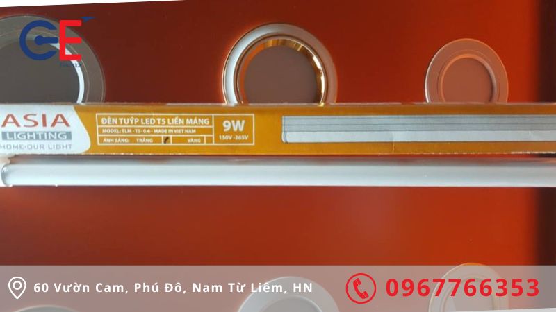 Cấu tạo của đèn tuýp led liền máng T5 9W Asia