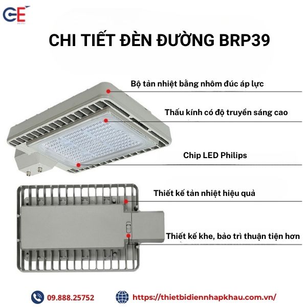 Cấu tạo đèn đường led Philips BRP39