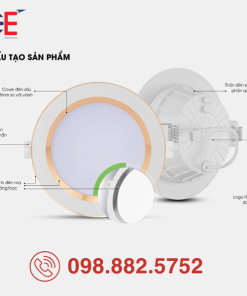 Đèn LED Downlight Rạng Đông AT56 90/8W cấu tạo
