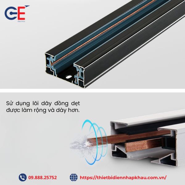 Cấu tạo thanh ray đèn rọi RT2