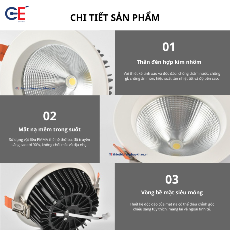 Chi tiết sản phẩm đèn LED DN03 20W