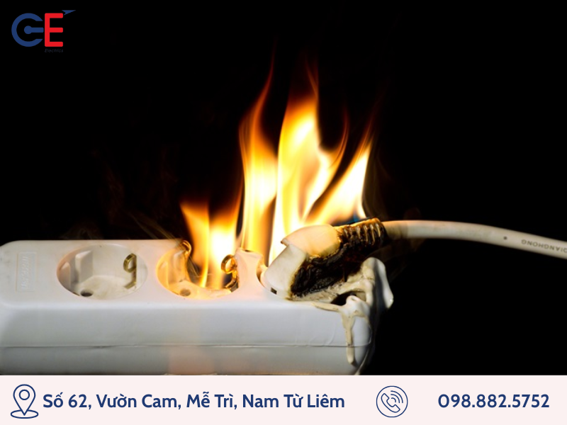 Chọn định mức áp tải không phù hợp với công tắc ổ cắm gây cháy nổ 