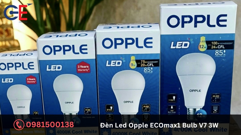 Công dụng của đèn LED Opple ECOmax1 Bulb V7 3W