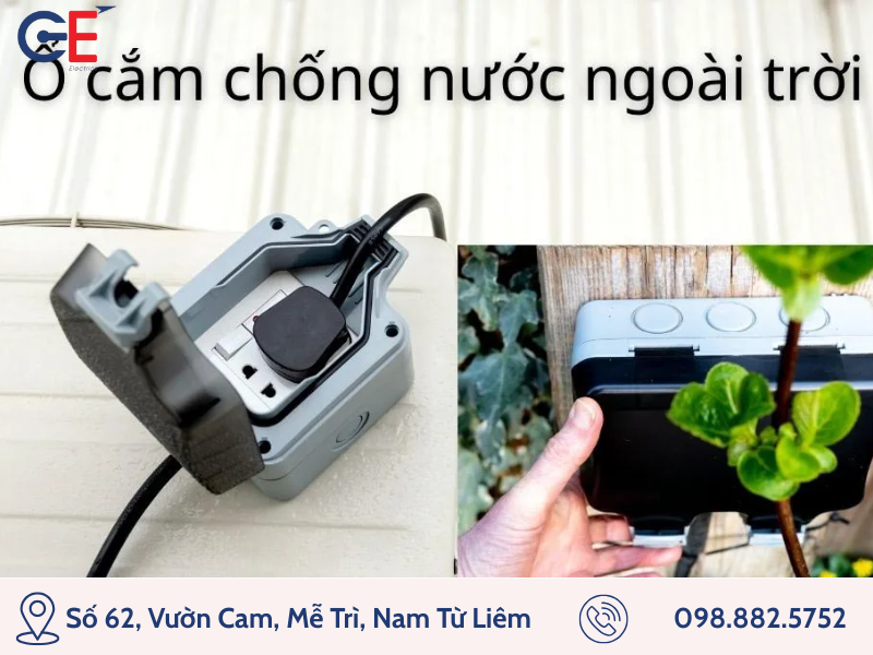 Dùng ổ cắm có nắp che ở những khu vực ấm ướt 