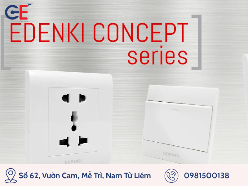 Công tắc ổ cắm Edenki dòng phổ thông