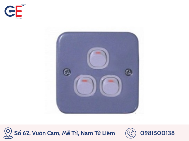 Bộ công tắc ổ cắm ba 1 chiều 10A dòng E30&EMS