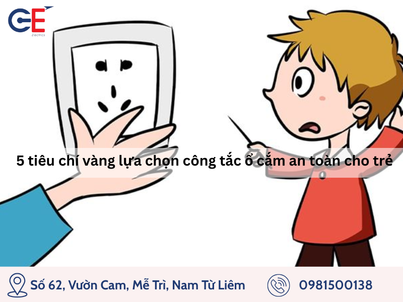 Công tắc ổ cắm với nắp che an toàn