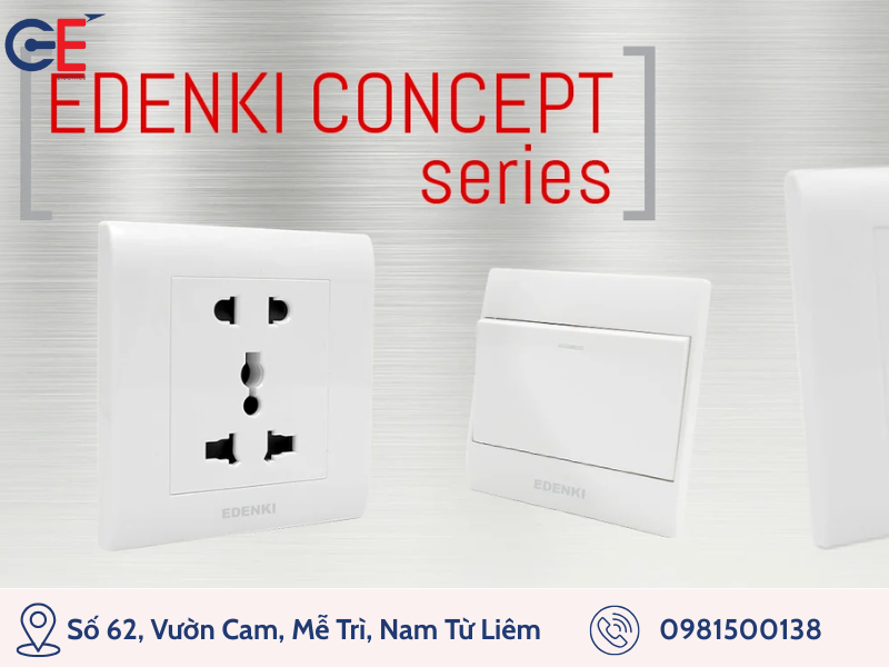 Công tắc ổ cắm Edenki thanh lichj sang trọng