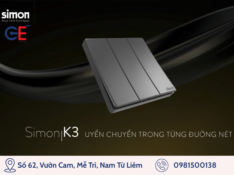 Công tắc ổ cắm Simon K3 với thiết kế thanh lịch