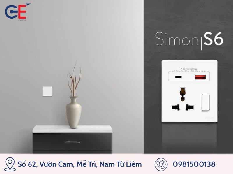 Công tắc ổ cắm với vị trí lắp đặt an toàn 