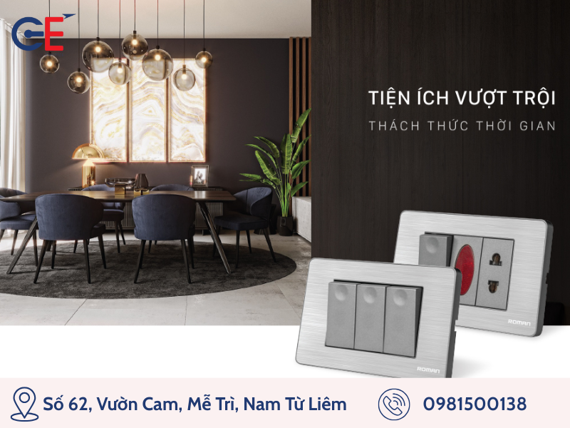 Công tắc thiết kế thẩm mỹ phù hợp mọi không gian 