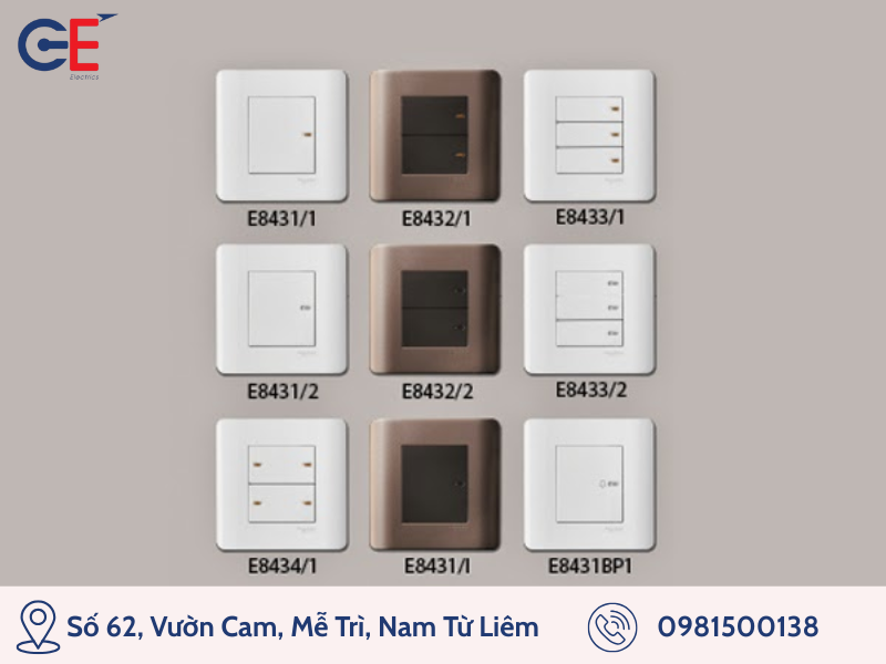 Công tắc schneider giá thành nhỉnh hơn Edenki