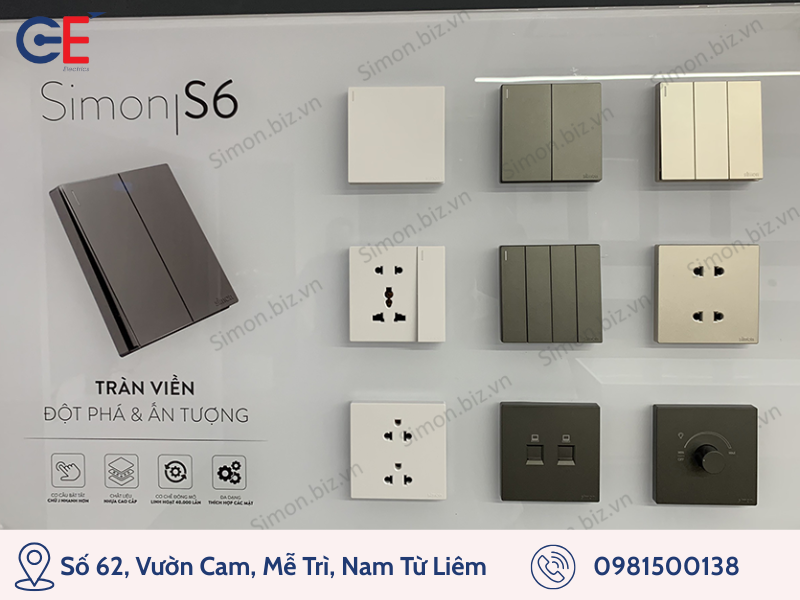 Công tắc ổ cắm Simon E6 tính năng thông minh đa dạng module