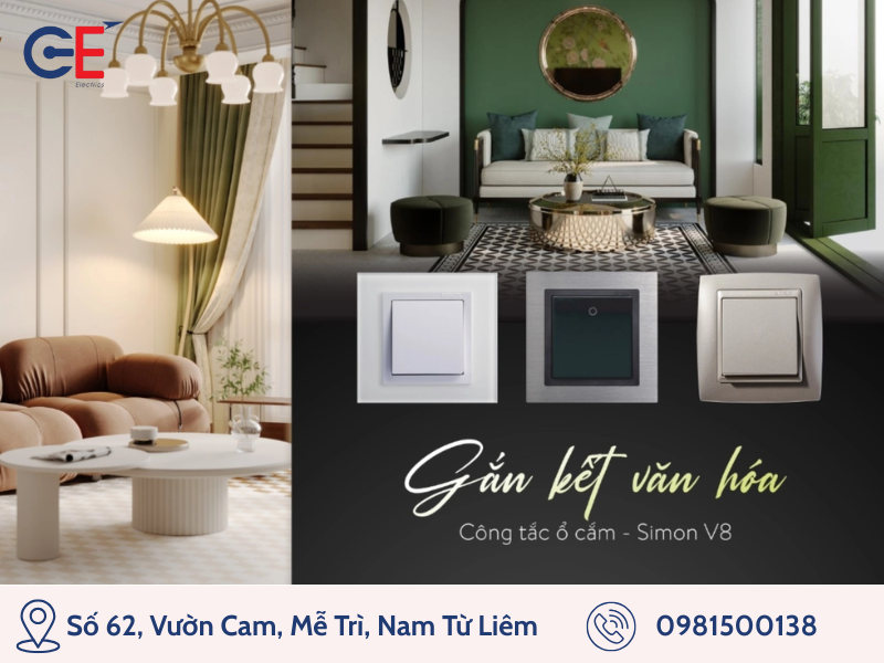 Công tắc Simon V8 phù hợp mọi không gian