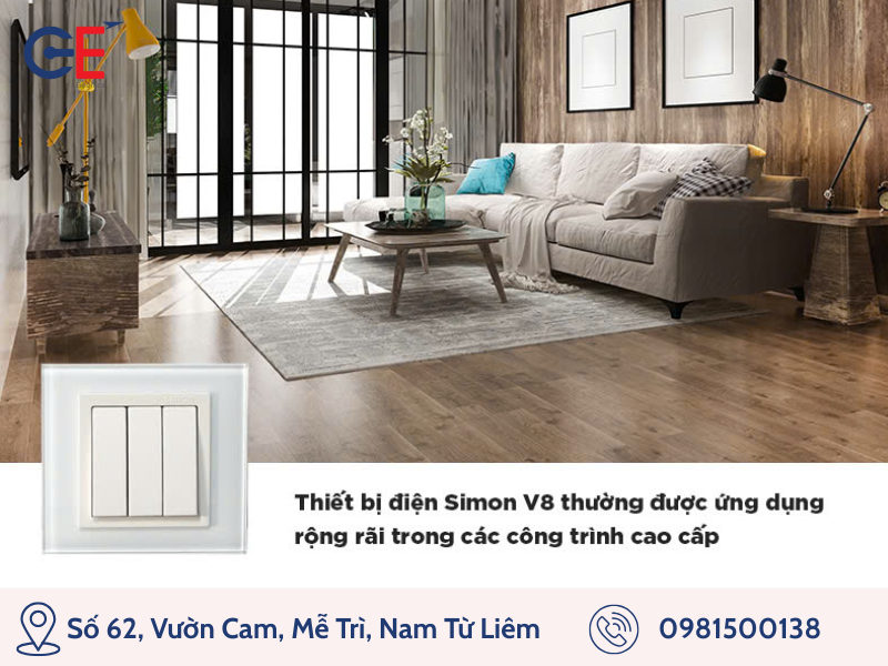 Công tắc ổ cắm simon V8 tăng trọn vẹn không gian