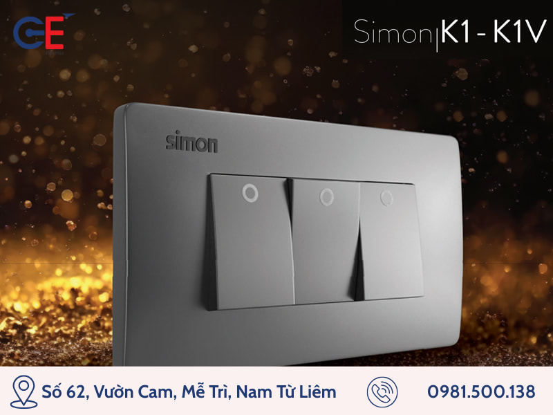 Công tắc ổ cắm Simon với thiết kế thẩm mỹ 