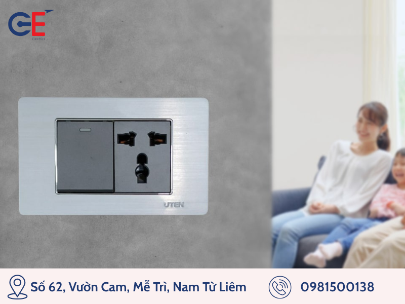 Công tắc ổ cắm Uten thiết kế tinh tế, sang trọng