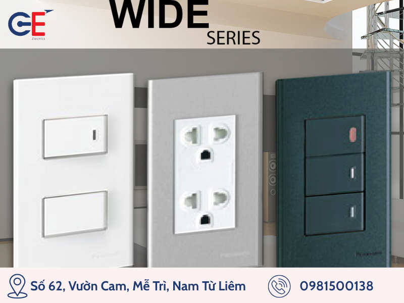 Công tắc ổ cắm Wide đa dạng màu sắc 